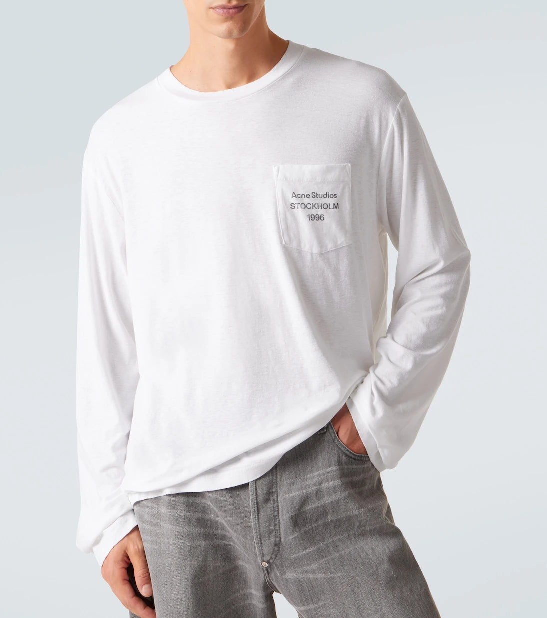 Acne Studios - تي شيرت بشعار من مزيج القطن