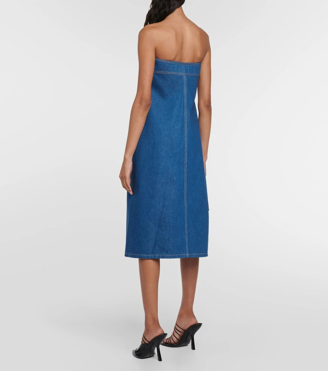 Ferragamo - Strapless denim midi dress