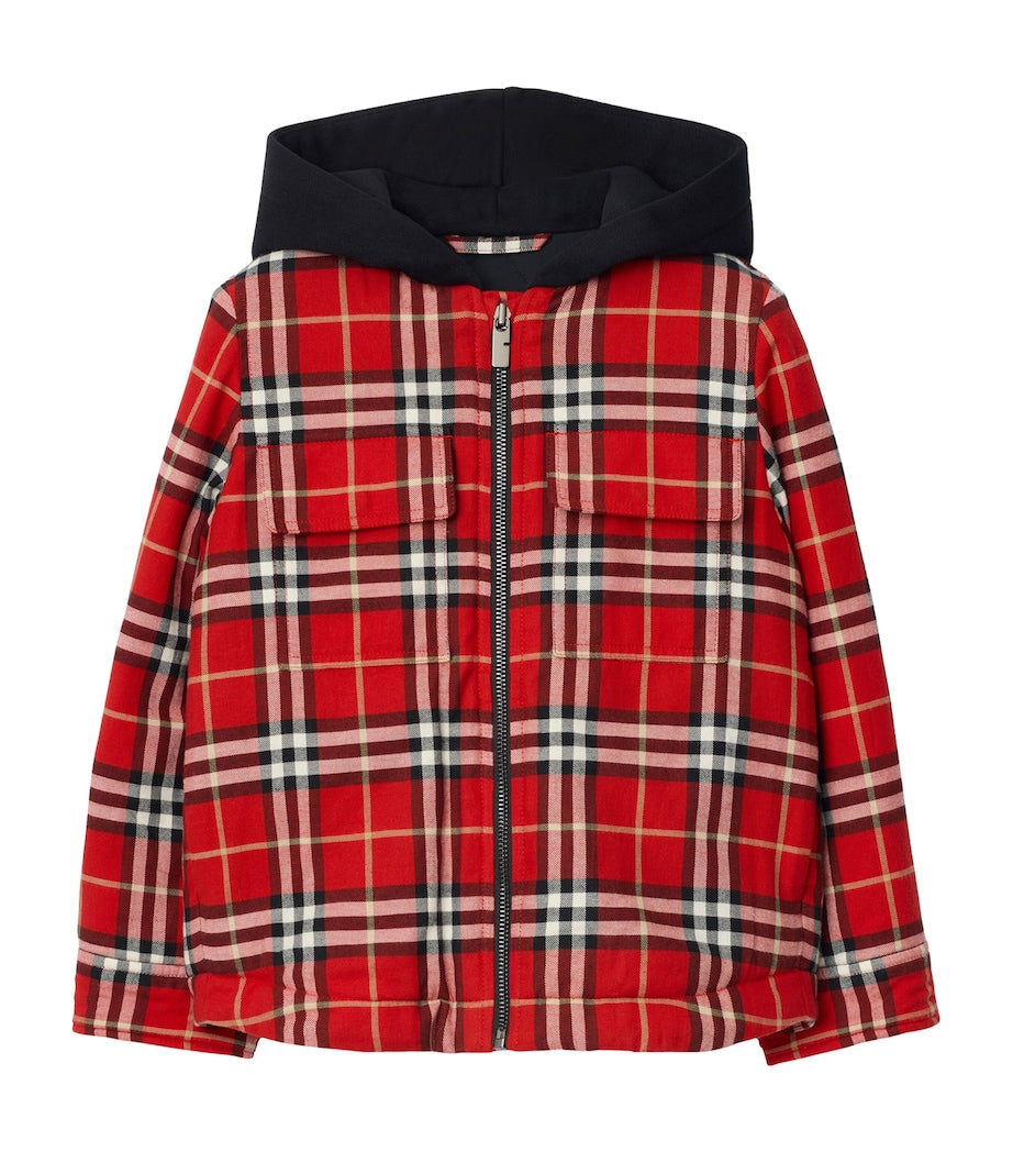 Burberry Kids Cotton Check Hooded Jacket (3-12 Years)