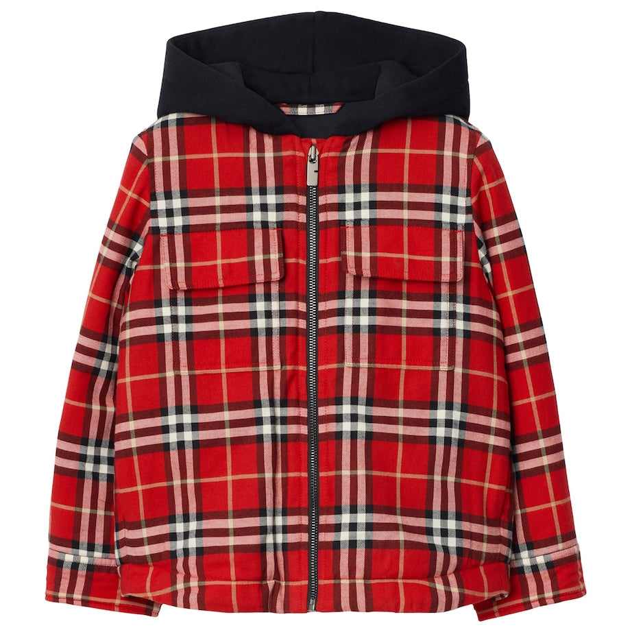 Burberry Kids Cotton Check Hooded Jacket (3-12 Years)
