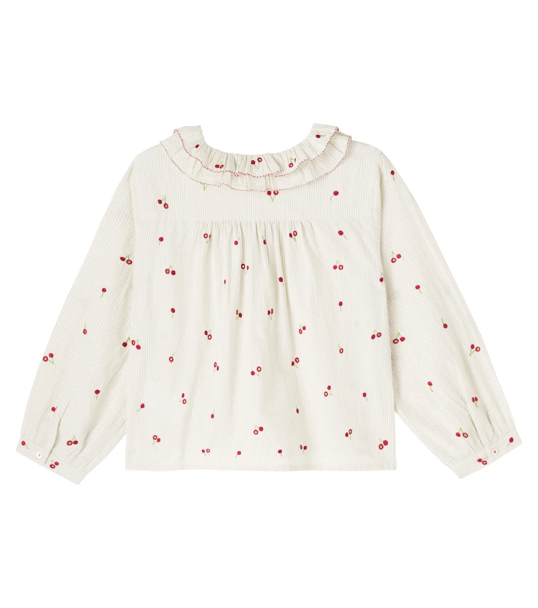 Bonpoint - Jaffa embroidered ruffled cotton blouse