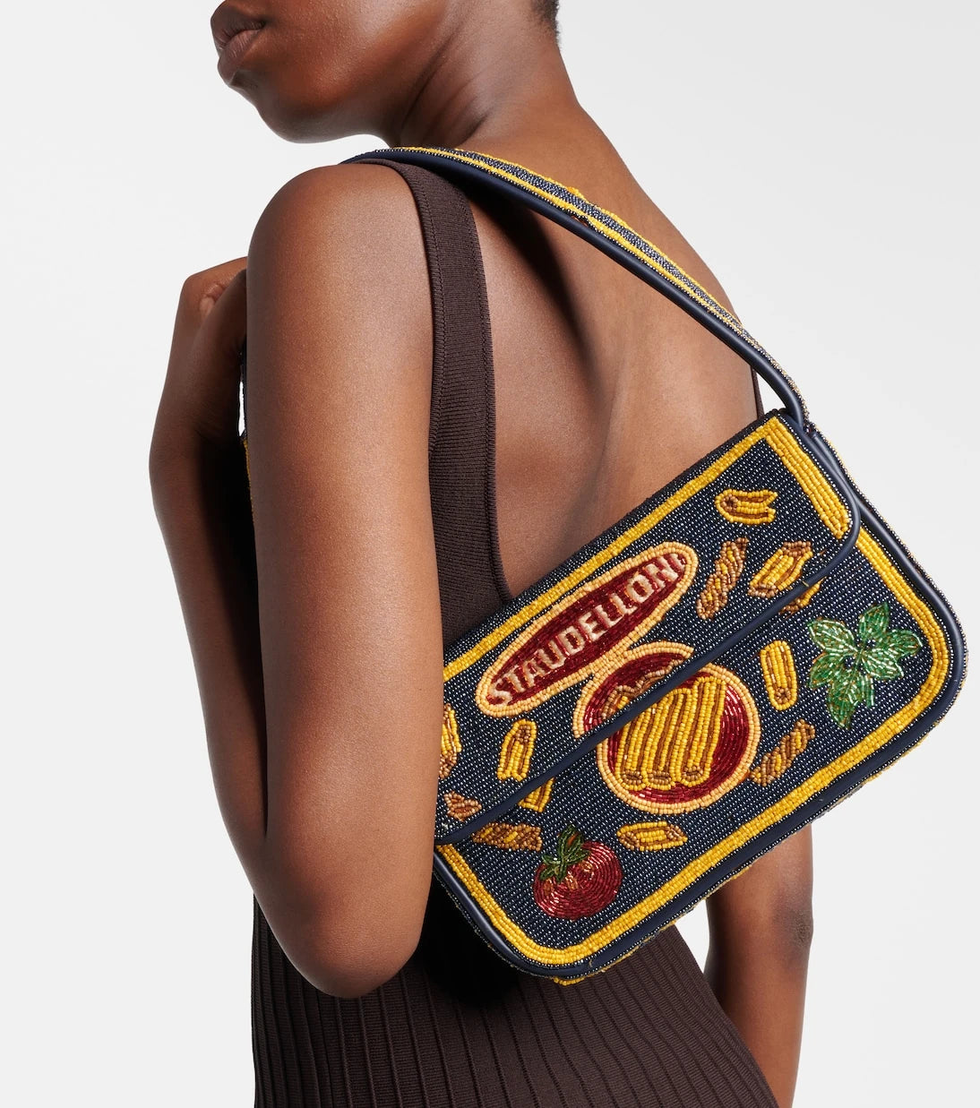 Staud - Tommy Small beaded shoulder bag