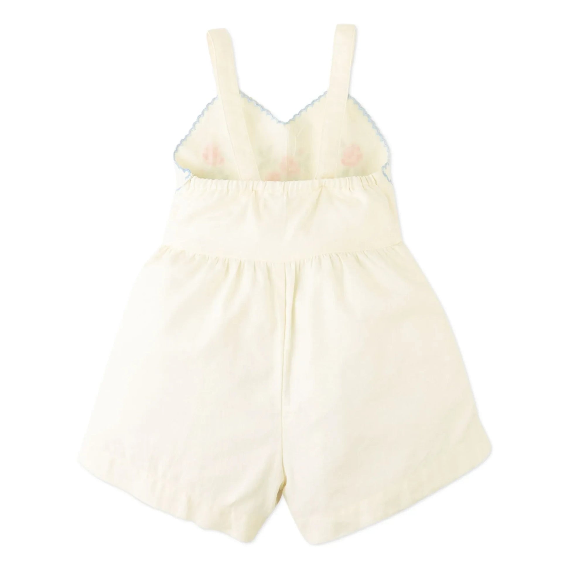 Gingersnaps - Jill Linen Embroidered Playsuit | Ecru