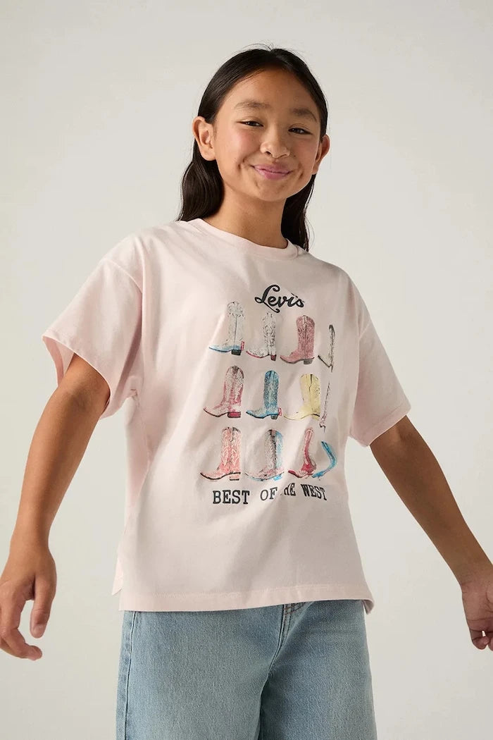 Детска тениска Levi's BOOTS OVERSIZED SS TEE