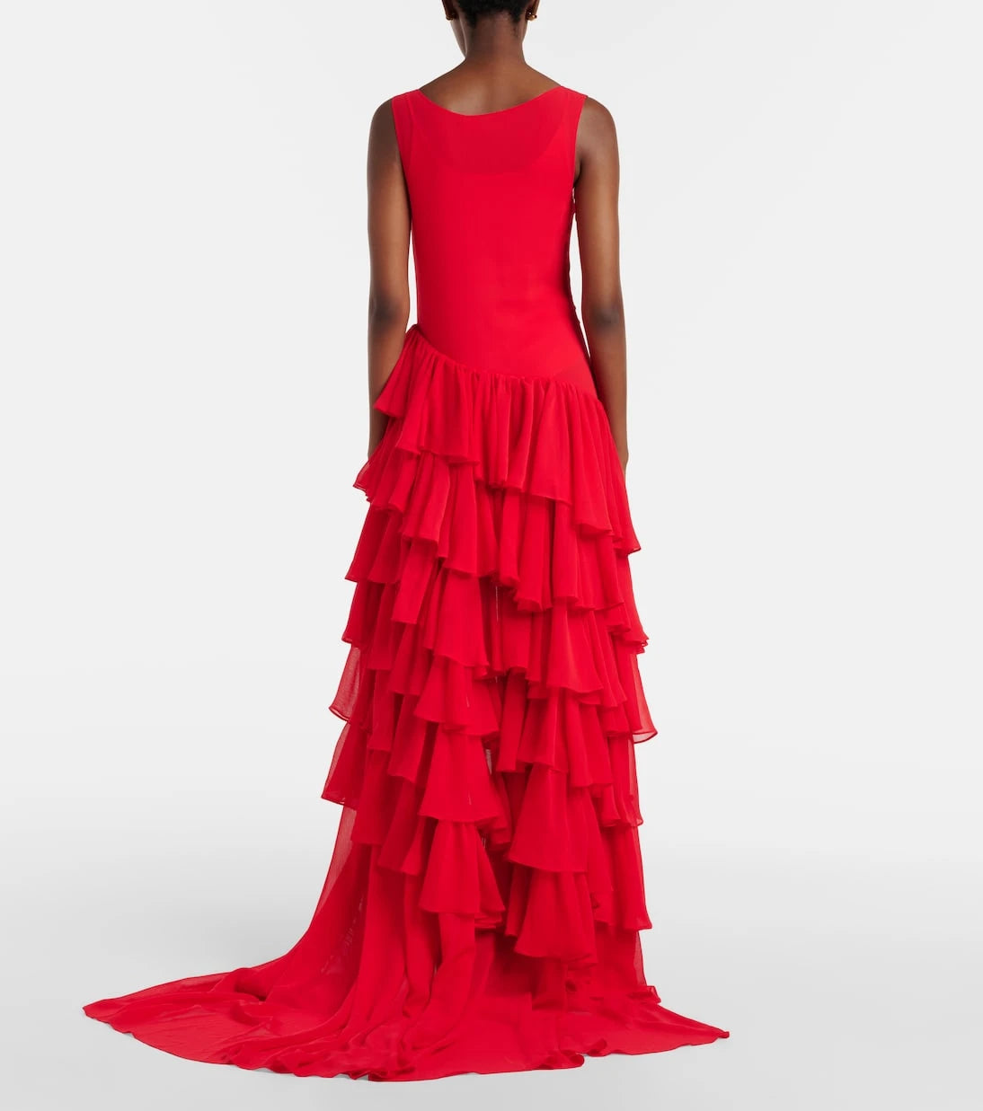 Xu Zhi - Tiered asymmetric maxi dress