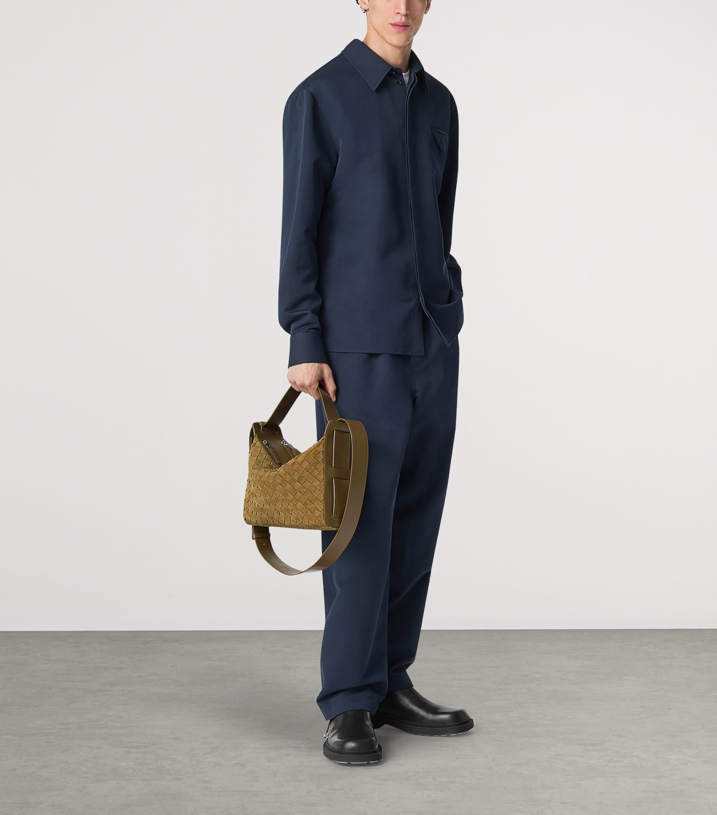 Suede Intrecciato Tribeca Cross-Body Bag