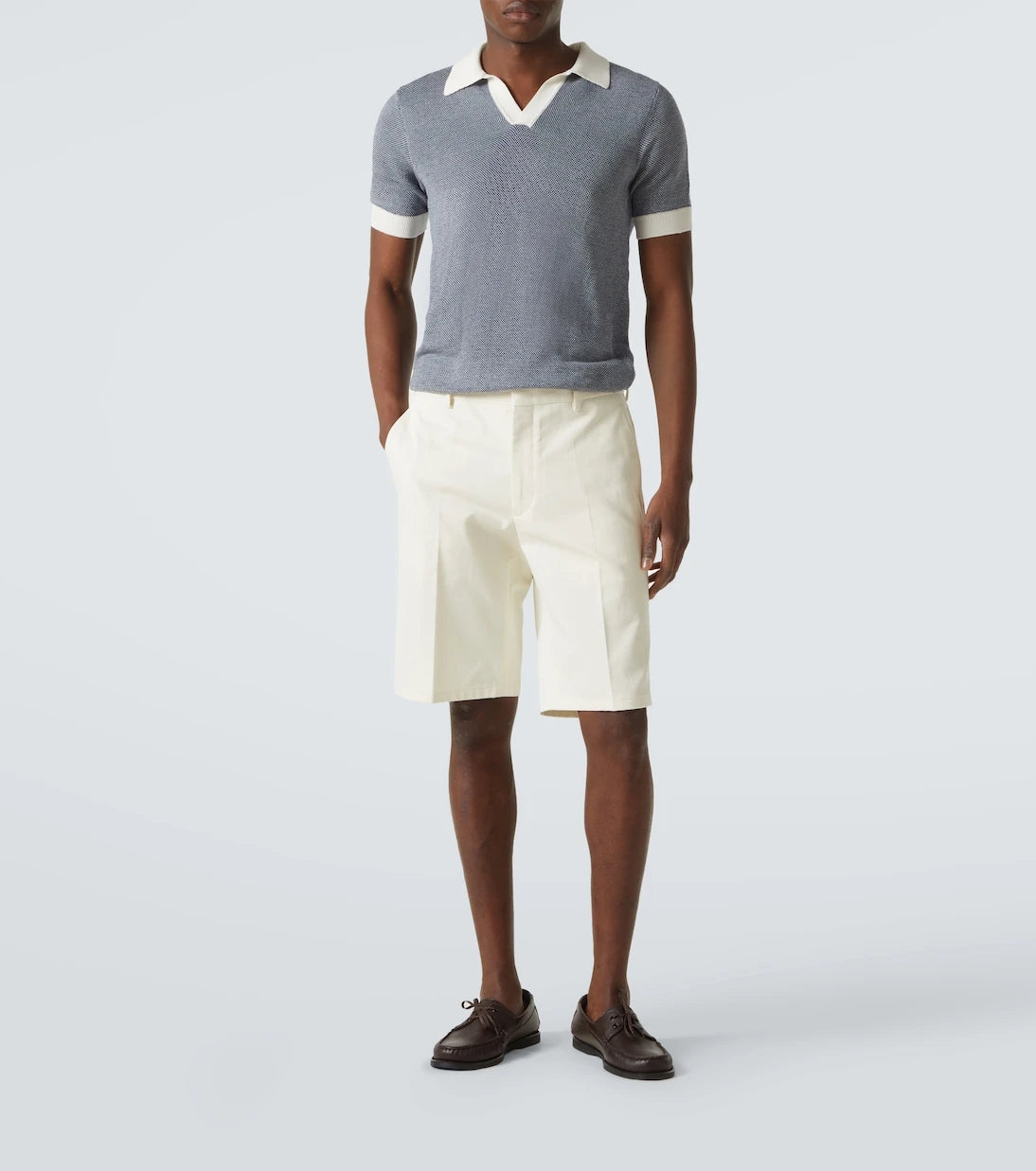 Thom Sweeney - Cotton and linen polo shirt