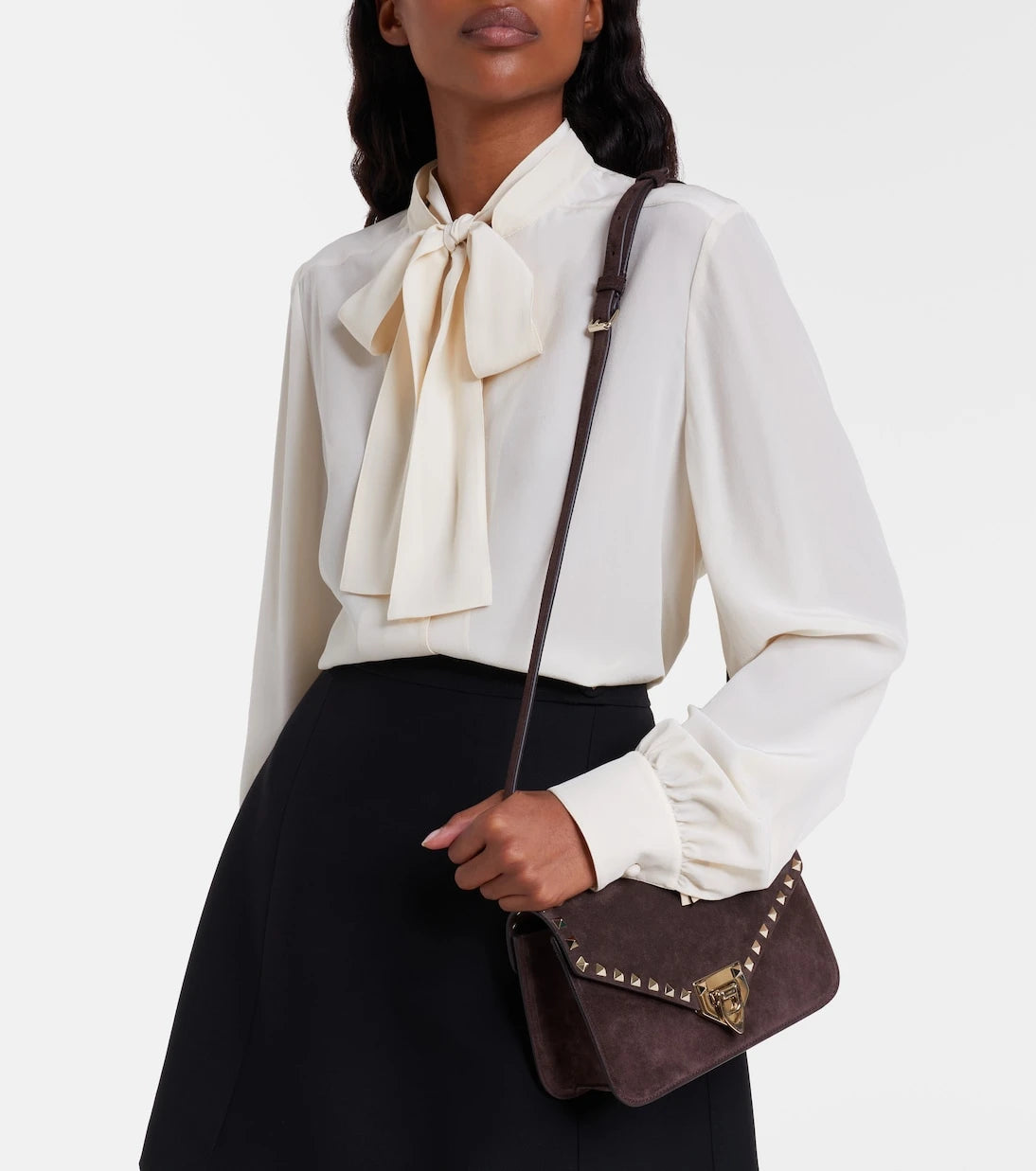 Valentino Garavani - Rockstud Small suede tote bag