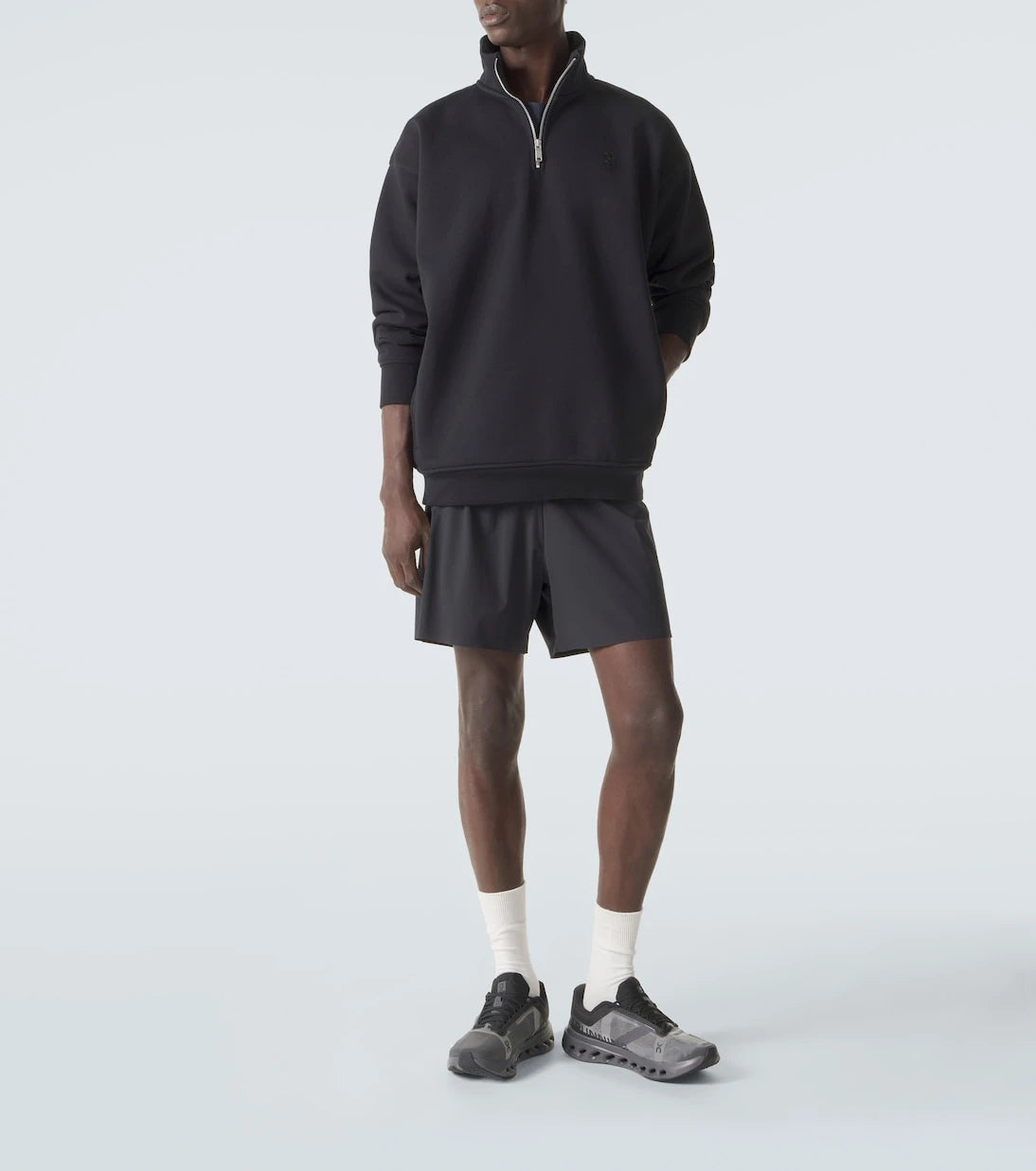 On - Logo cotton-blend half-zip sweatshirt
