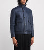 Blue Leather 75 Bomber Jacket
