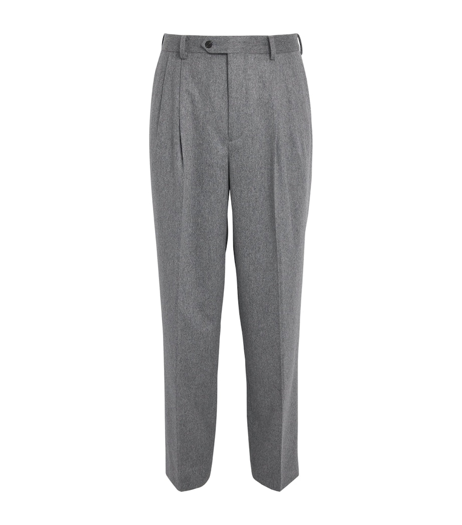Cashmere Pleated Straight Trousers