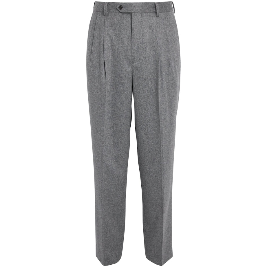 Cashmere Pleated Straight Trousers