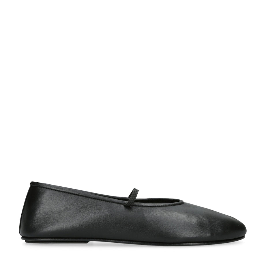The Row Black Elastic Ballet Flats