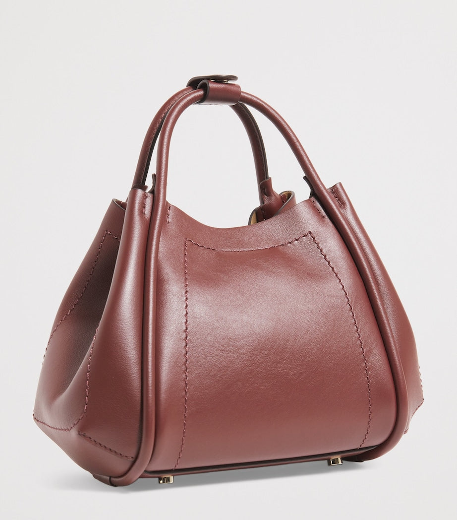 Max Mara Red Extra-Small Leather Marine Top-Handle Bag