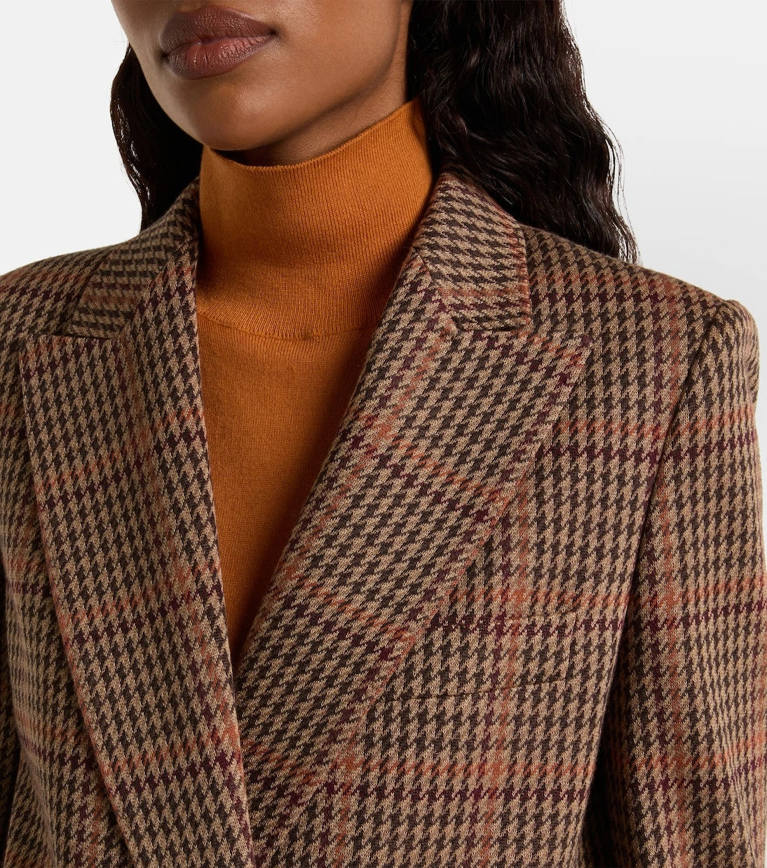 Max Mara - Guelfo checked wool and cotton blazer