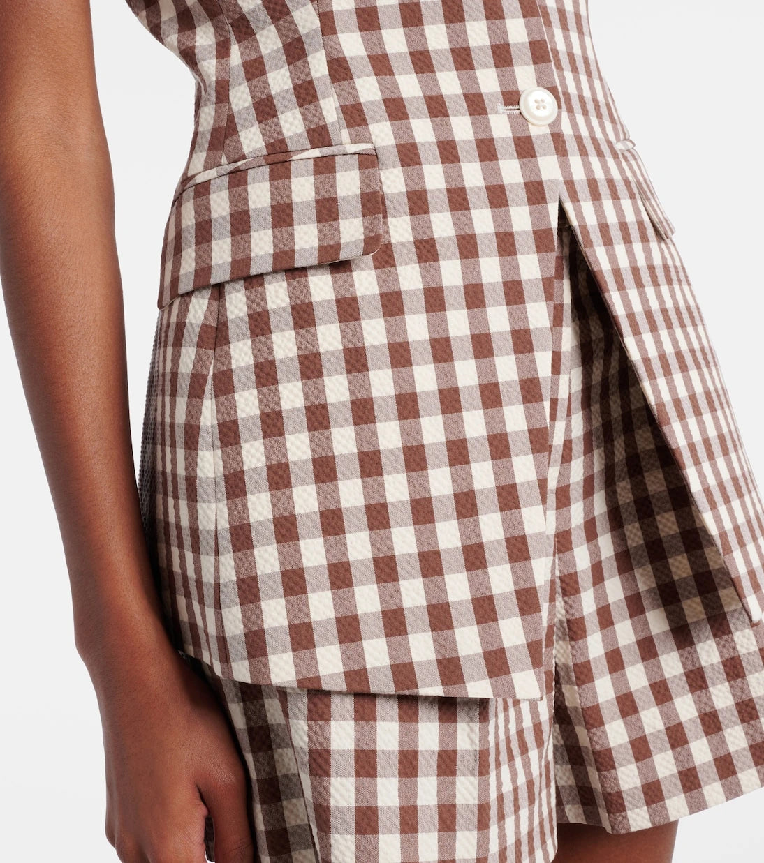 Veronica Beard - Lois gingham seersucker top