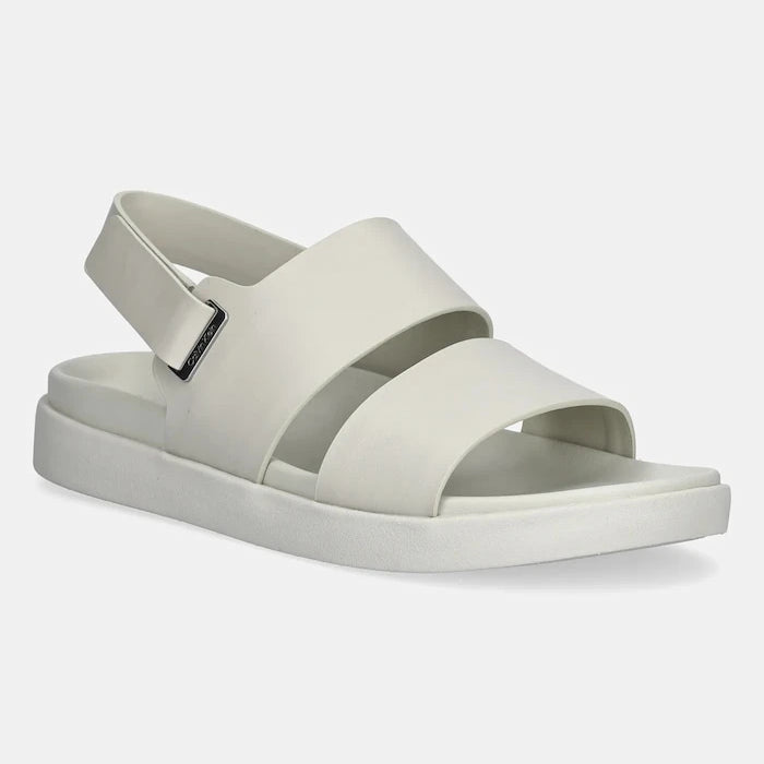 Кожени сандали Calvin Klein FLAT ADJ SANDAL EYELET