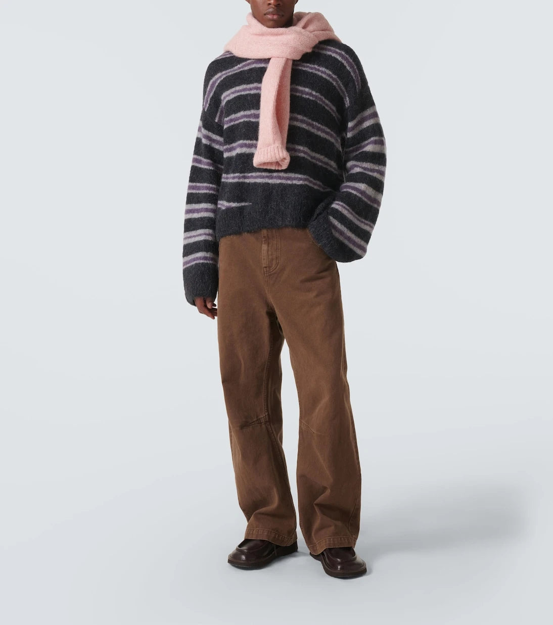 Acne Studios - Çizgili yün ve moher karışımı kazak