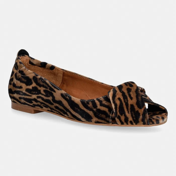 Billi Bi балеринки от велур Leopardo cuoio suede