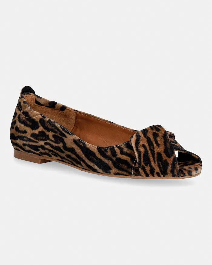 Billi Bi Leopardo cuoio süet balerinler