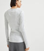Beige Stretch-Cotton Monili Long-Sleeve T-Shirt
