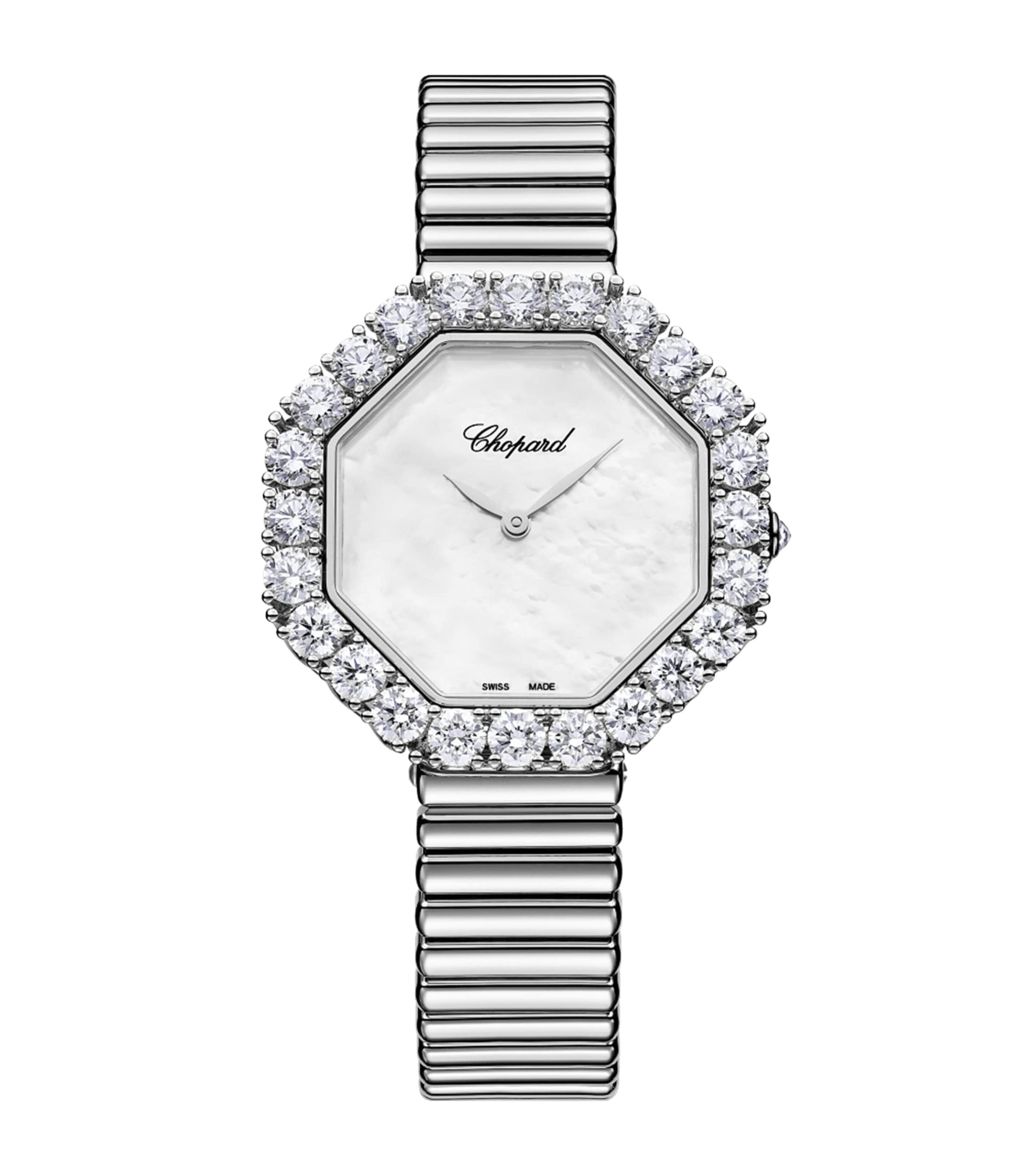 White Gold and Diamond Octagonal L'Heure du Diamant Watch 32mm