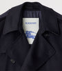 Navy Cashmere Mid-Length Trench Coat