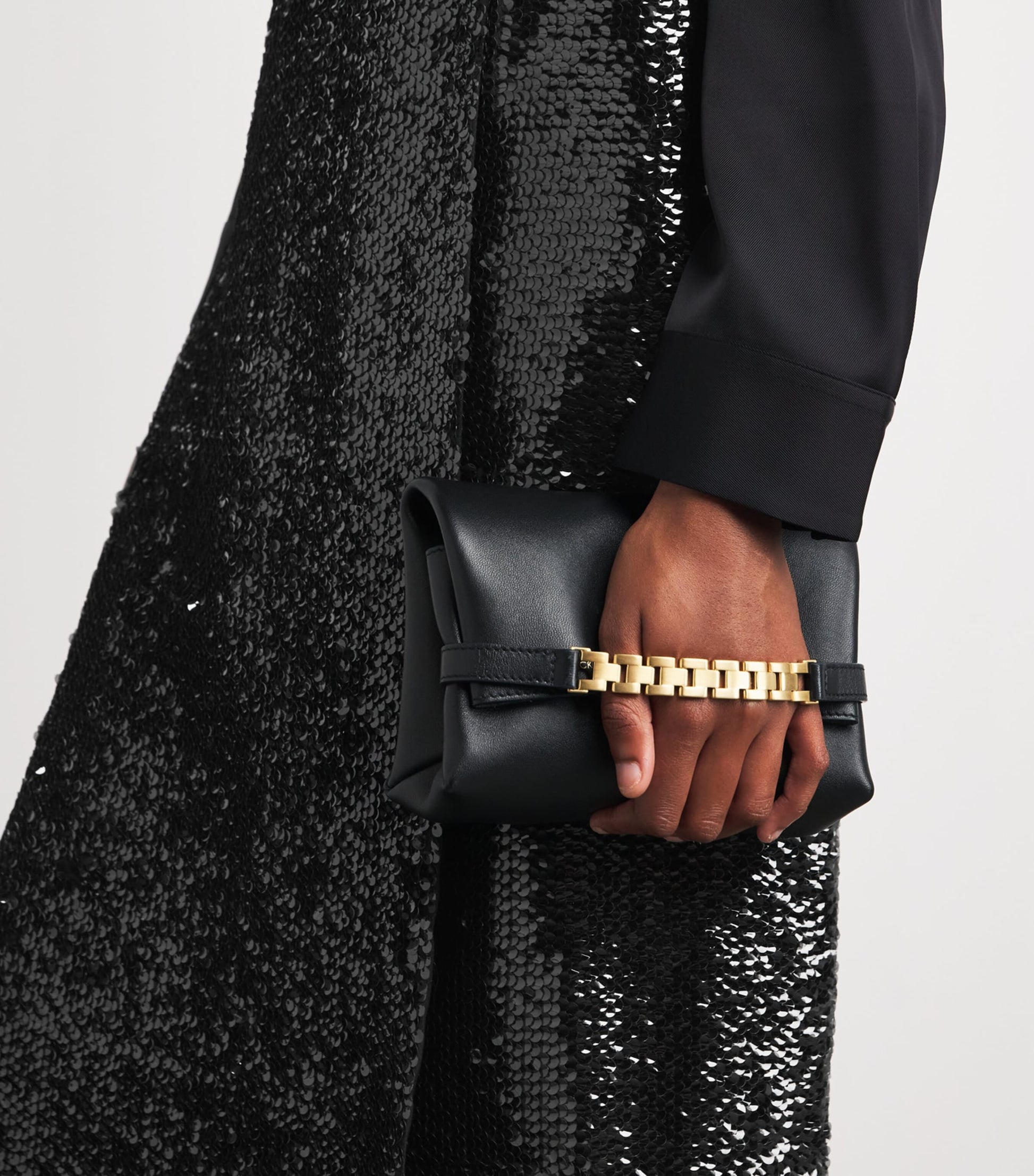 Emilia Wickstead Black Sequinned Kanji Midi Skirt