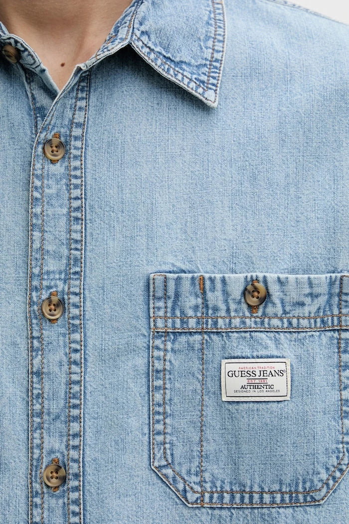 Guess Jeans риза мъжка от деним