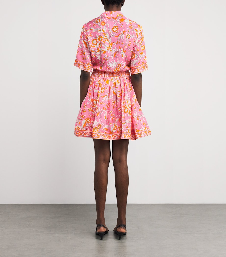 Maje Multi Floral Mini Shirt Dress