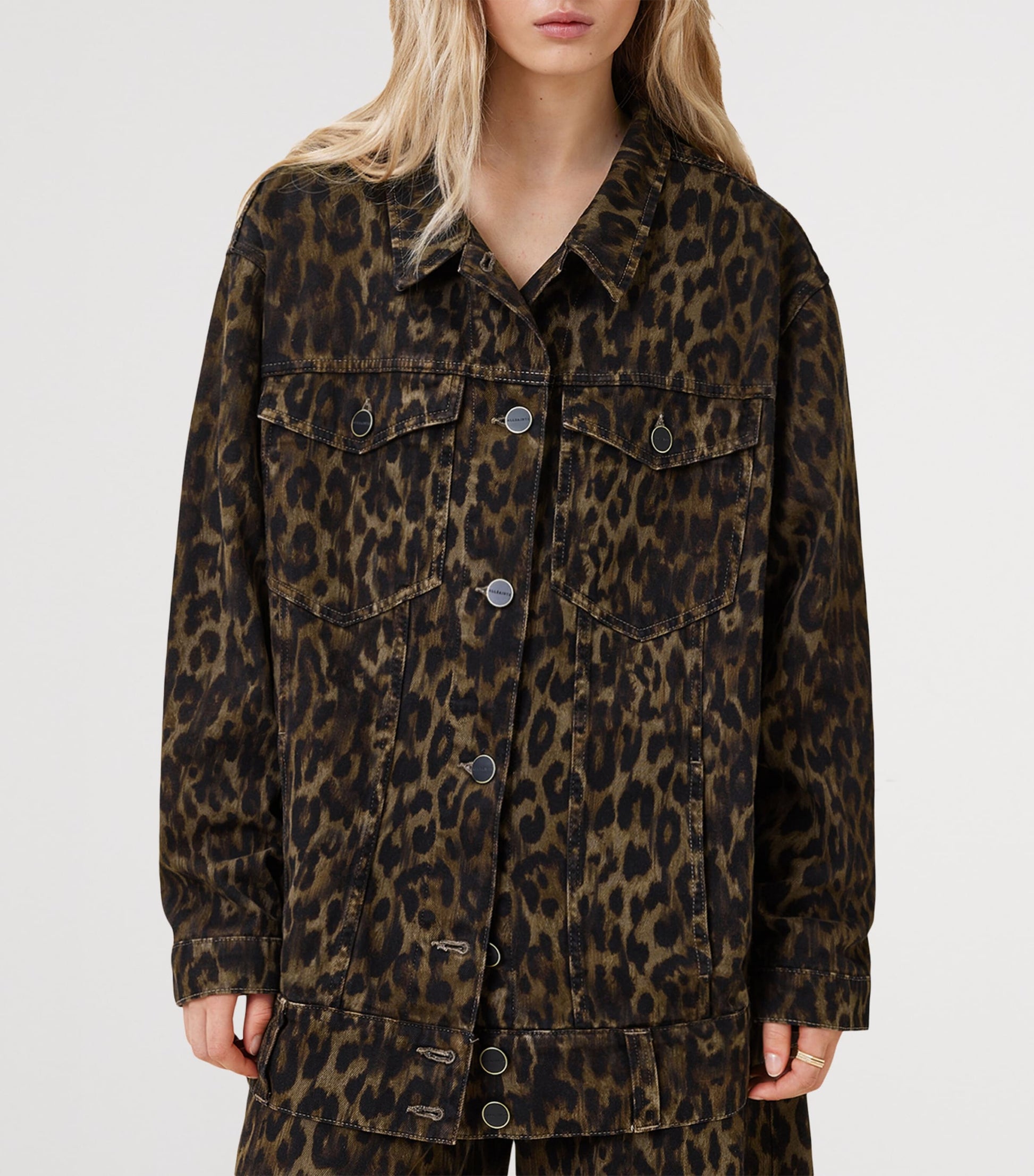 Brown Leopard Print Willow Denim Jacket