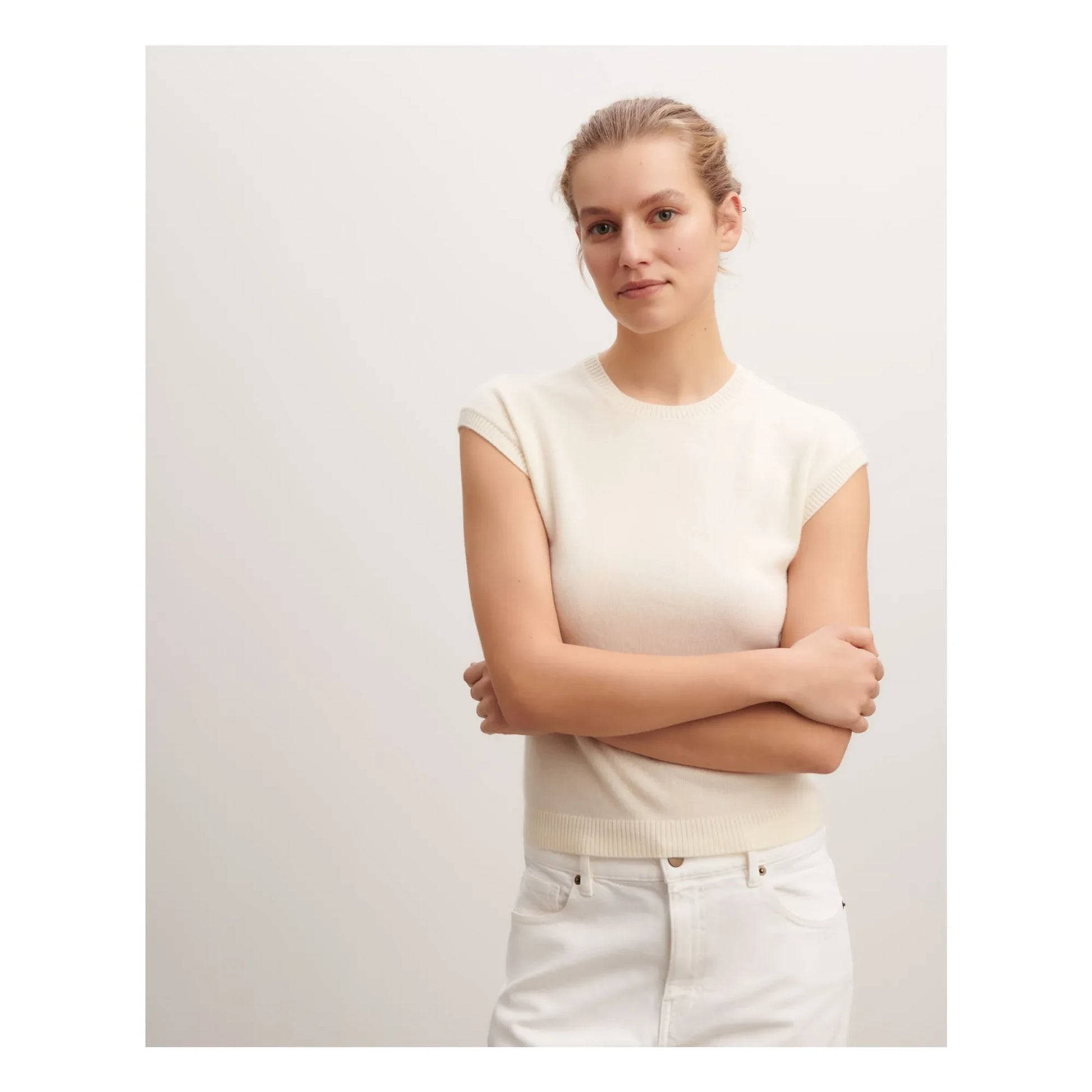 Bompard - Short-sleeved Cashmere Sweater | Natural