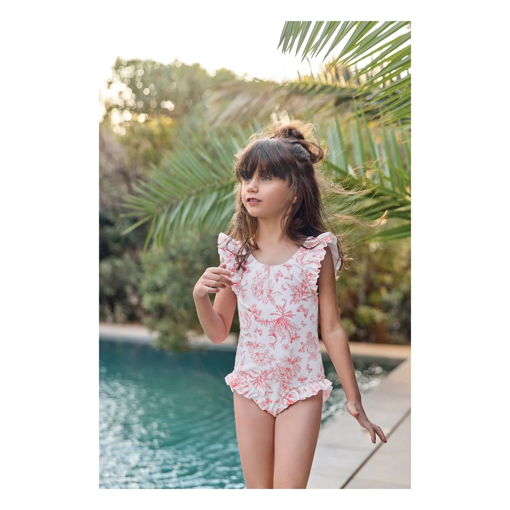 Tartine et Chocolat - Maillot de Bain Volants Fleuri | White