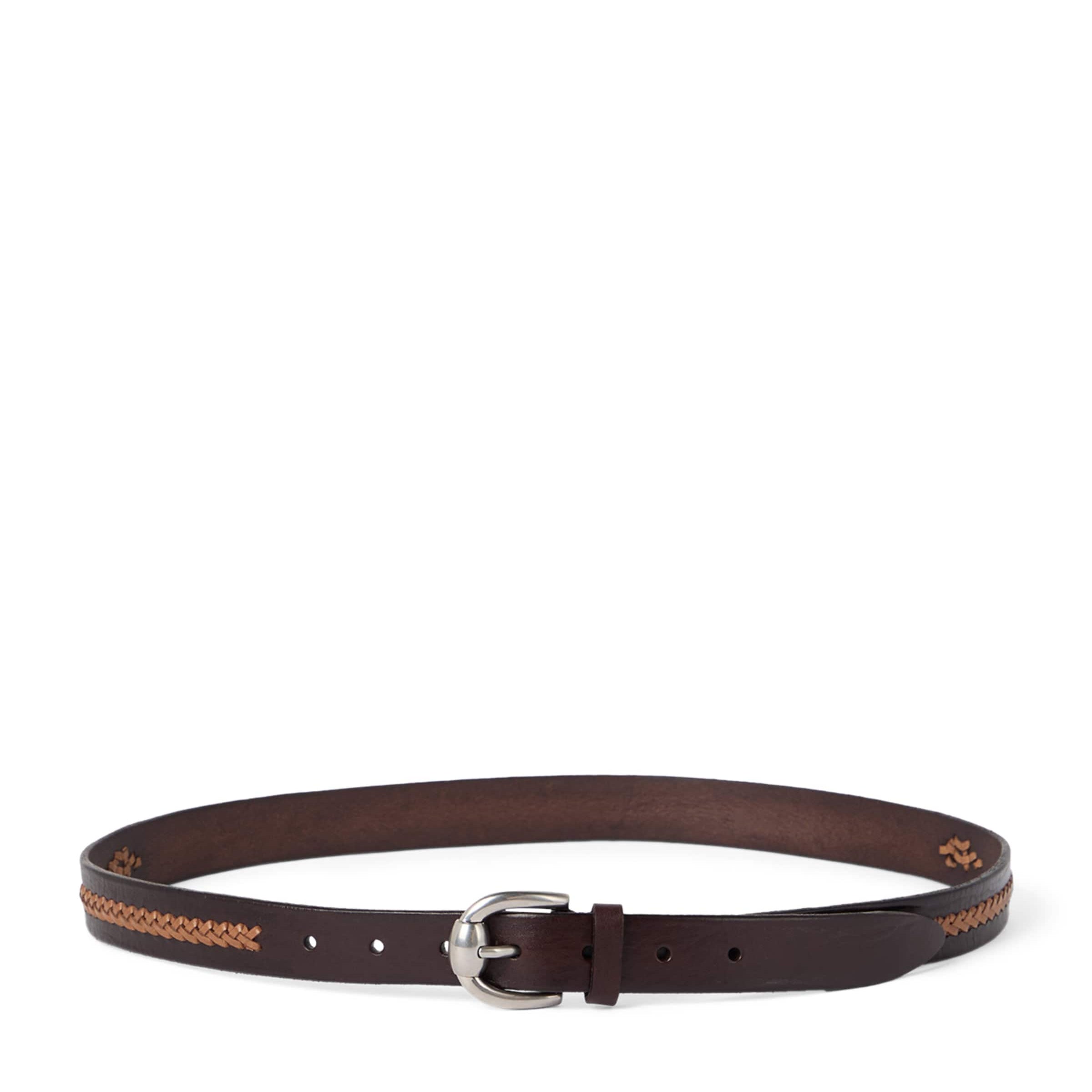 Leather Two-Tone Braided Belt