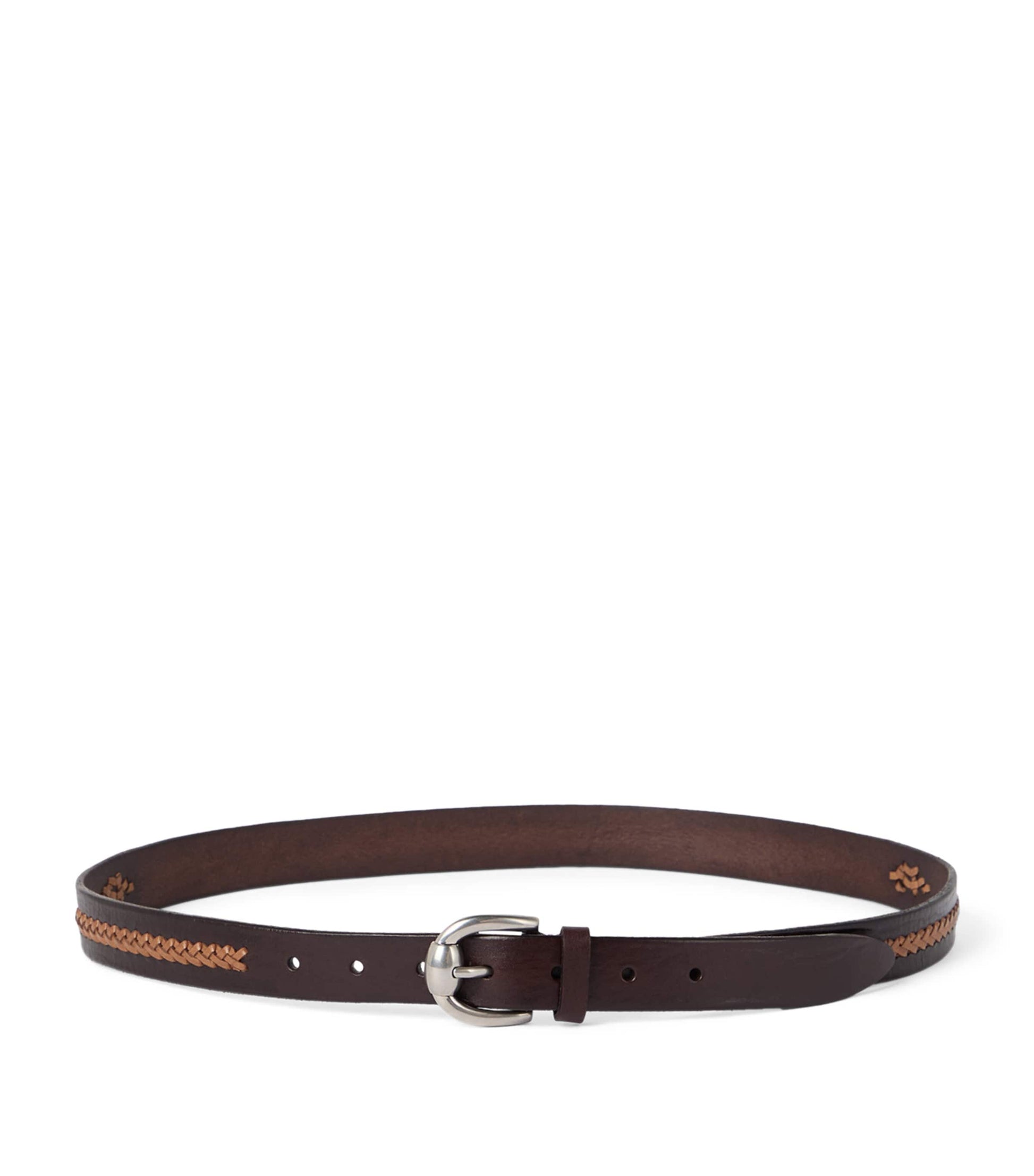Leather Two-Tone Braided Belt