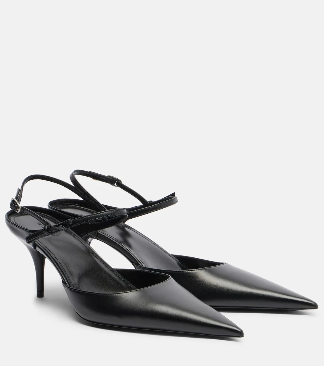 Balenciaga - Avenue Bow leather slingback pumps