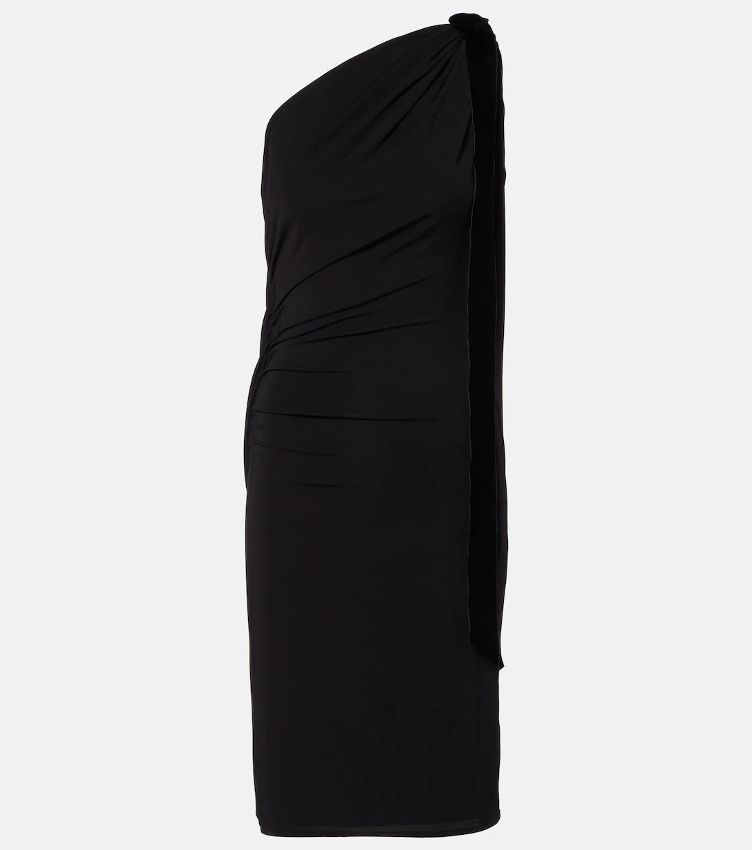 Nina Ricci - فستان قصير بكتف واحد وبكسرات