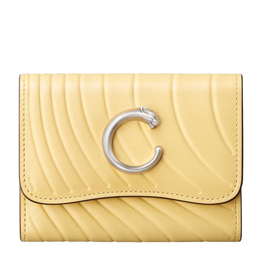 Yellow Mini Quilted Panthère de Cartier Wallet