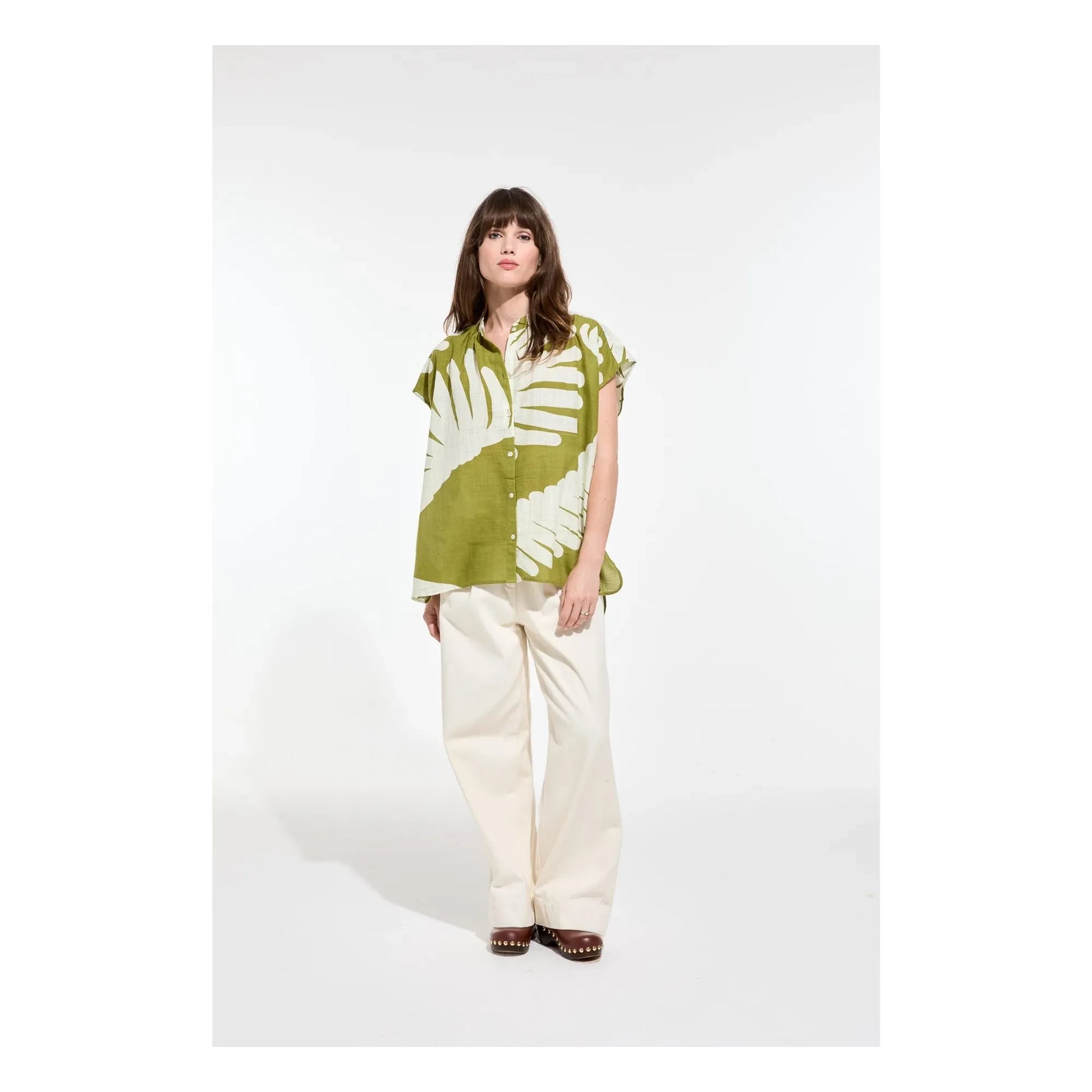 Mapoésie - Adèle Cotton Palm Top | Khaki