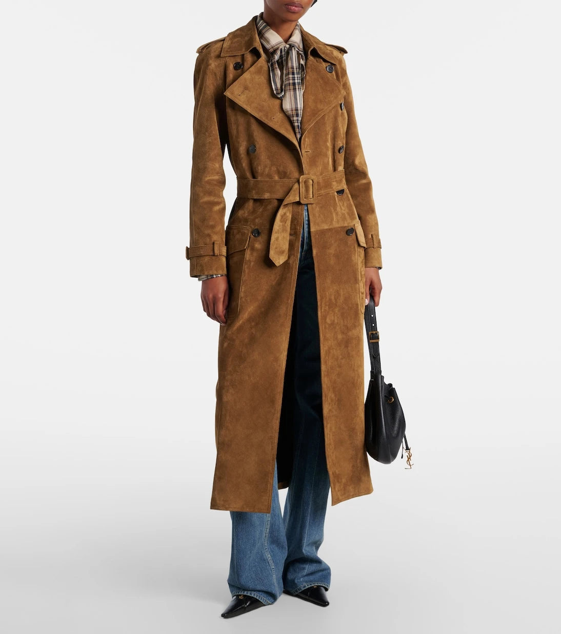 Saint Laurent - Suede trench coat