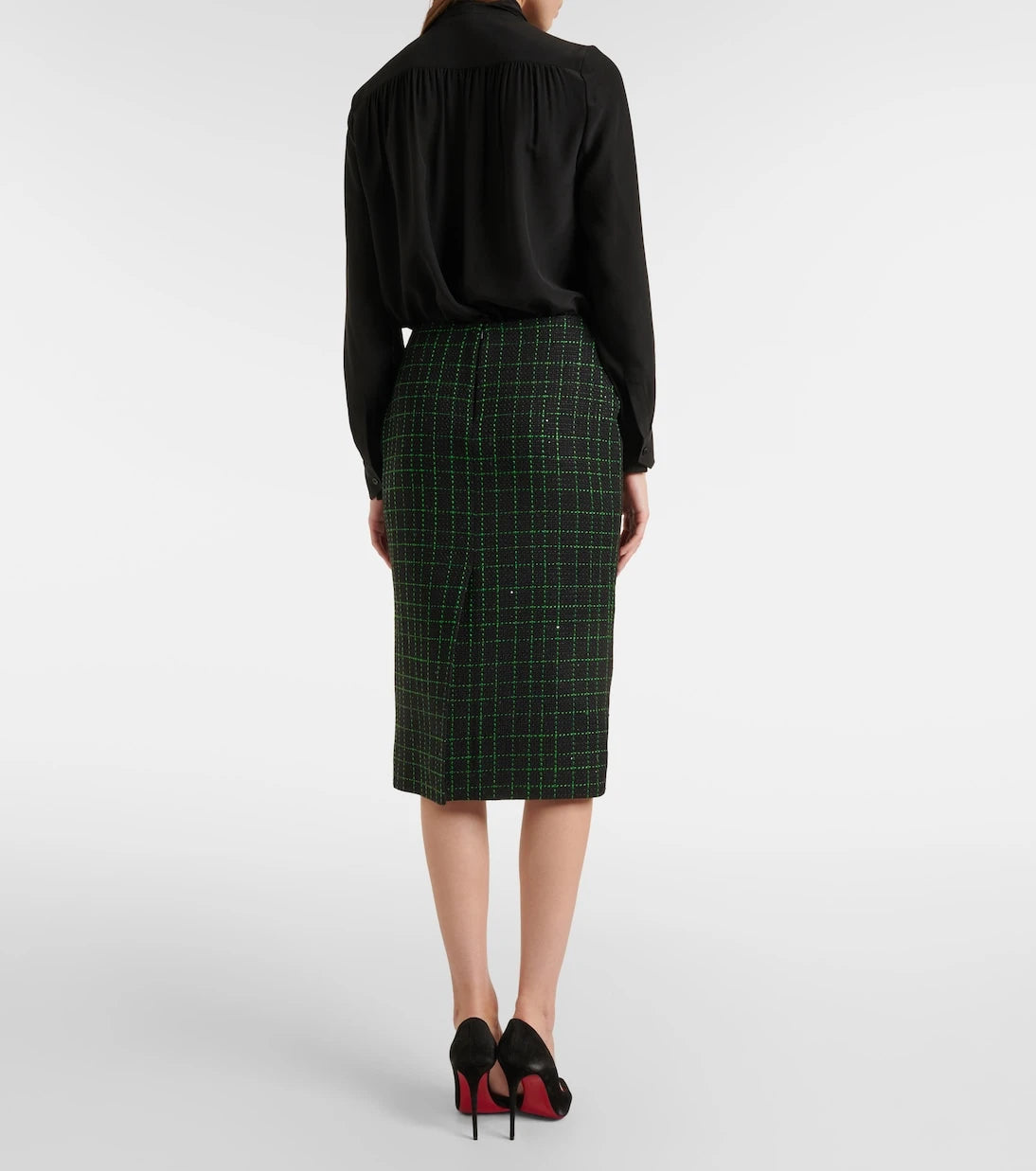 Elie Saab - Sequined tweed midi skirt