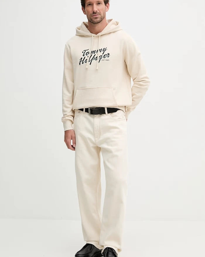 Tommy Hilfiger erkek pamuklu kapüşonlu sweatshirt