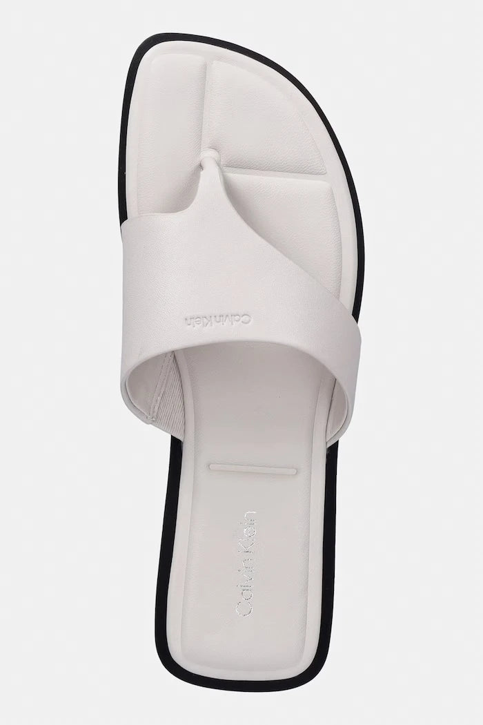Calvin Klein kadın deri parmak arası terlik FLAT SANDAL THONG LTH