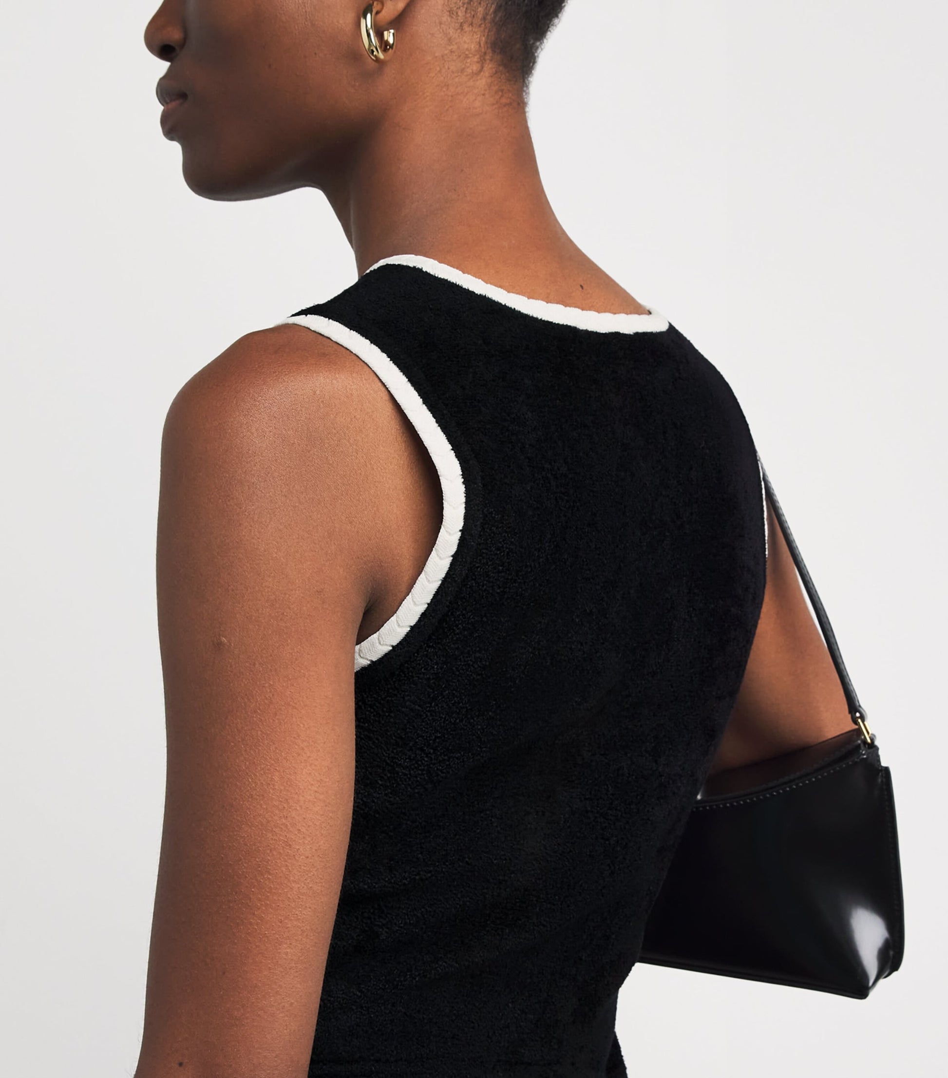 Sandro Paris Black Velvet Knit Mini Dress