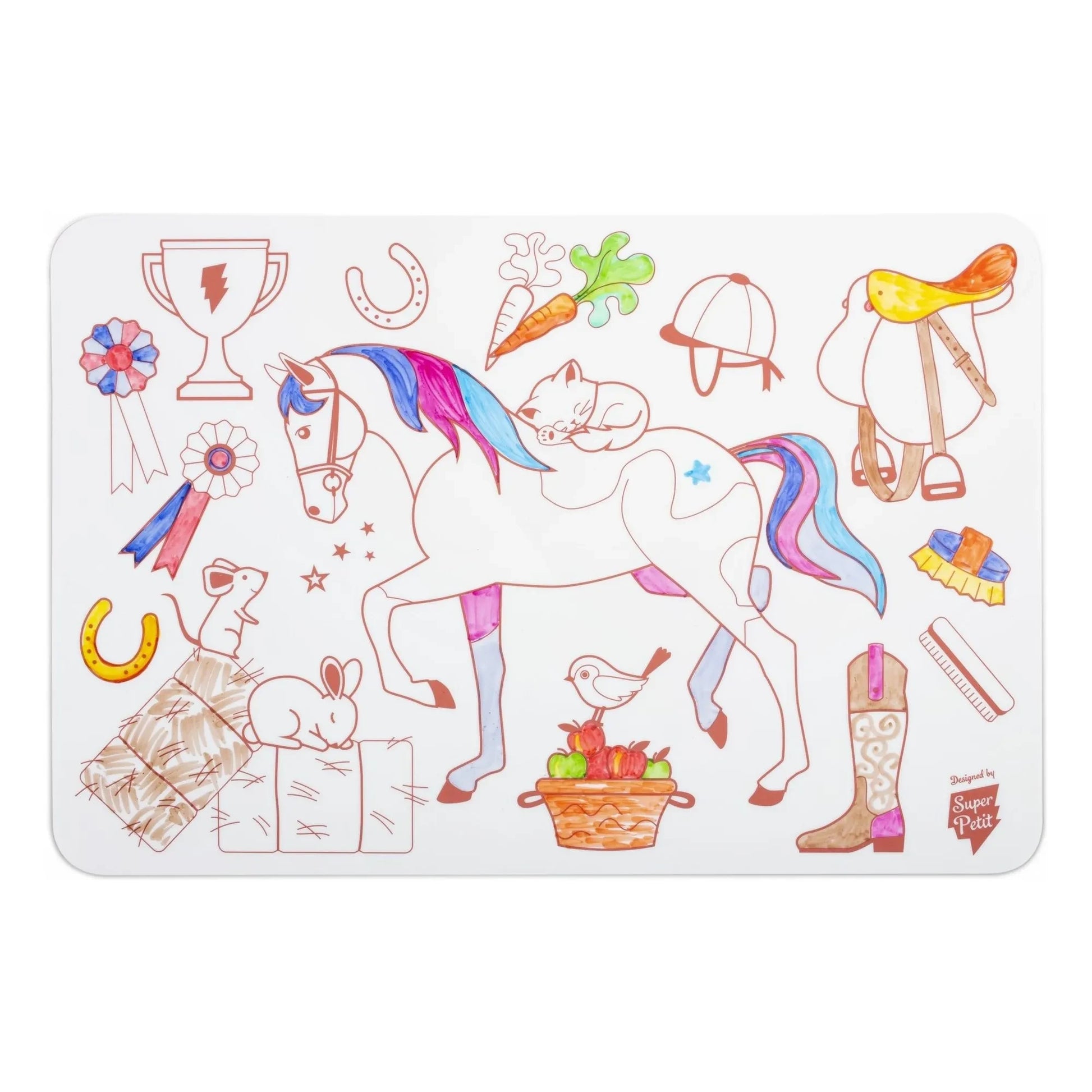 Superpetit - Pony mini coloring set with 4 markers