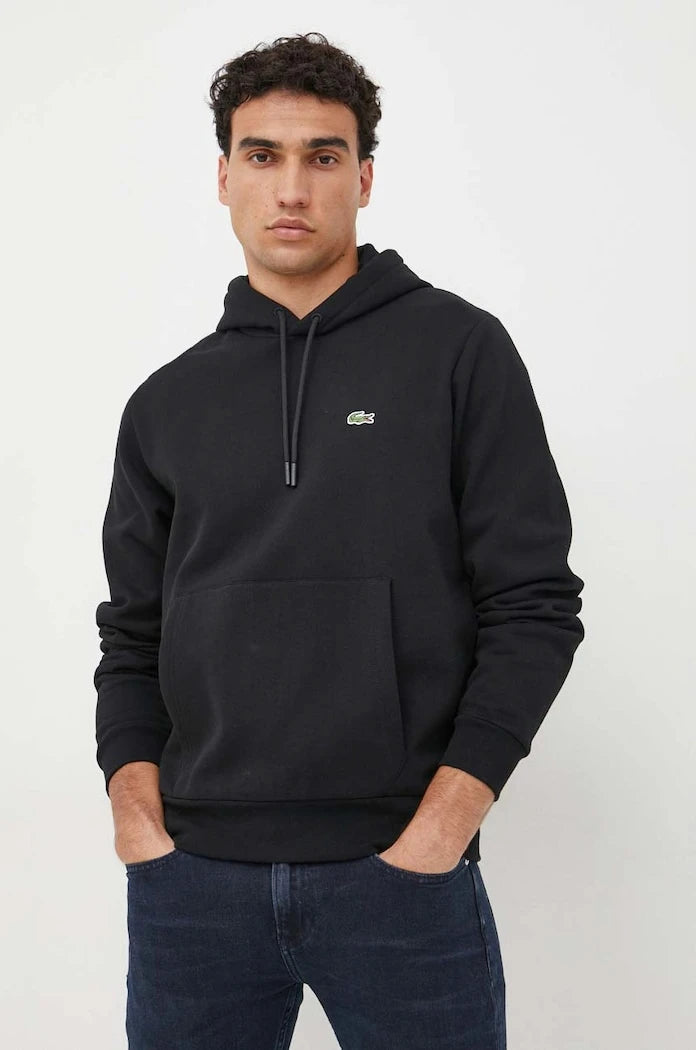 Pamuklu kapüşonlu Lacoste sweatshirt