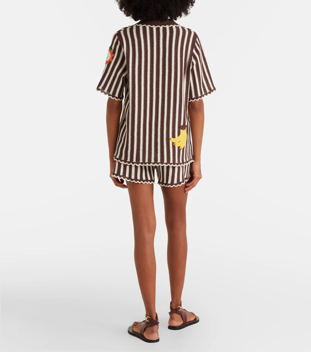 Alémais - Sundae crochet embroidered cotton shorts