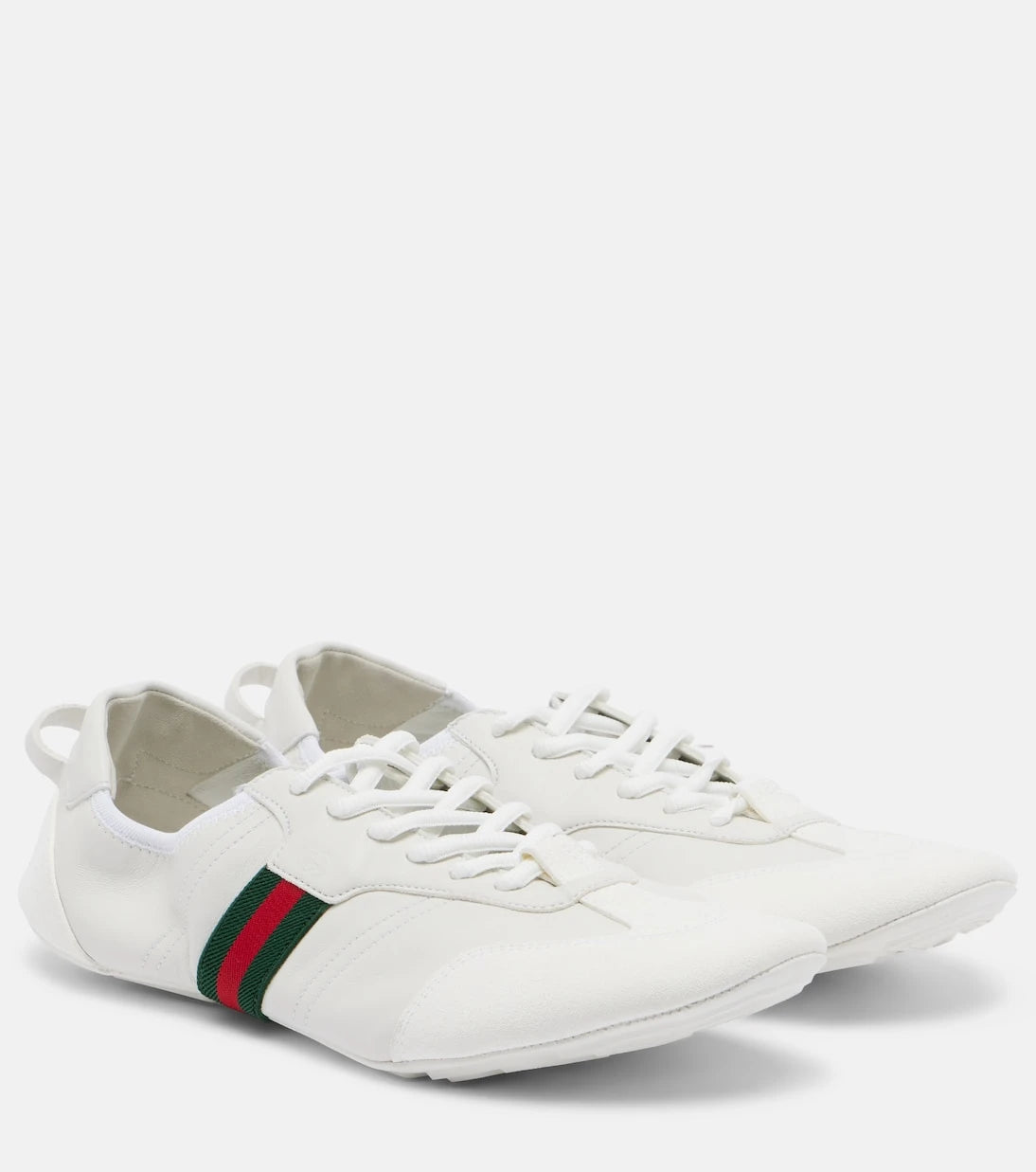 Gucci - Flex suede-trimmed leather sneakers