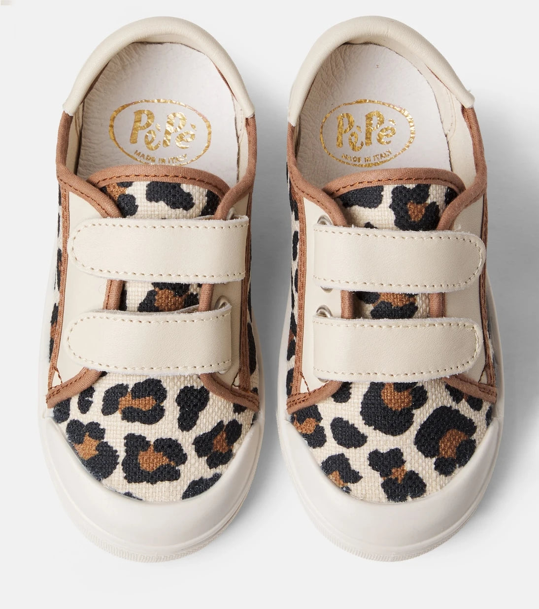 PèPè - Leather-trimmed leopard-print sneakers