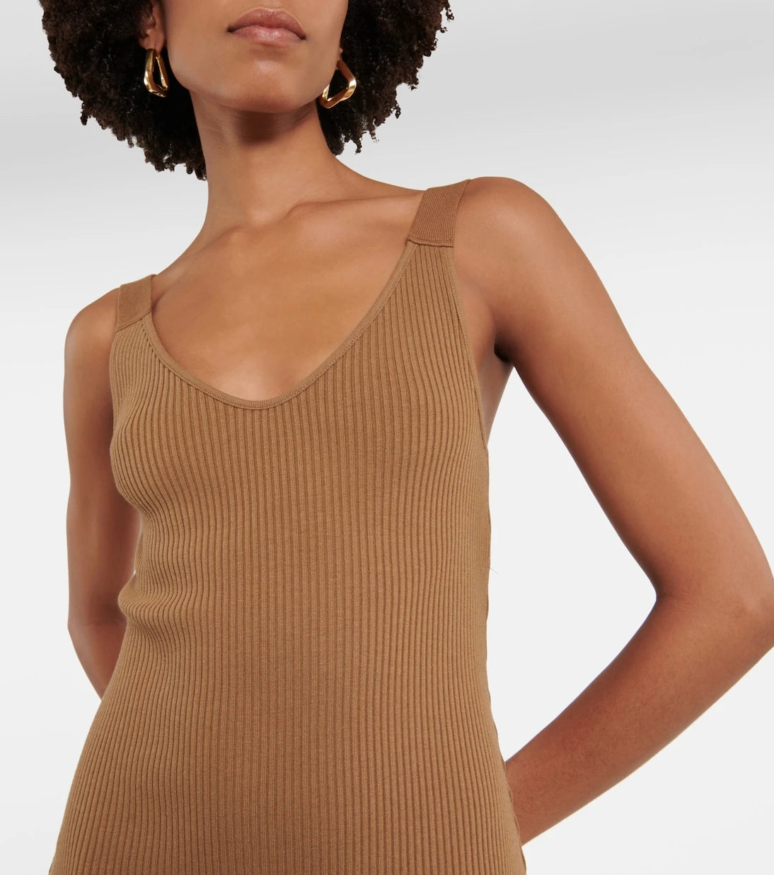Vince - Ribbed-knit cotton-blend midi dress
